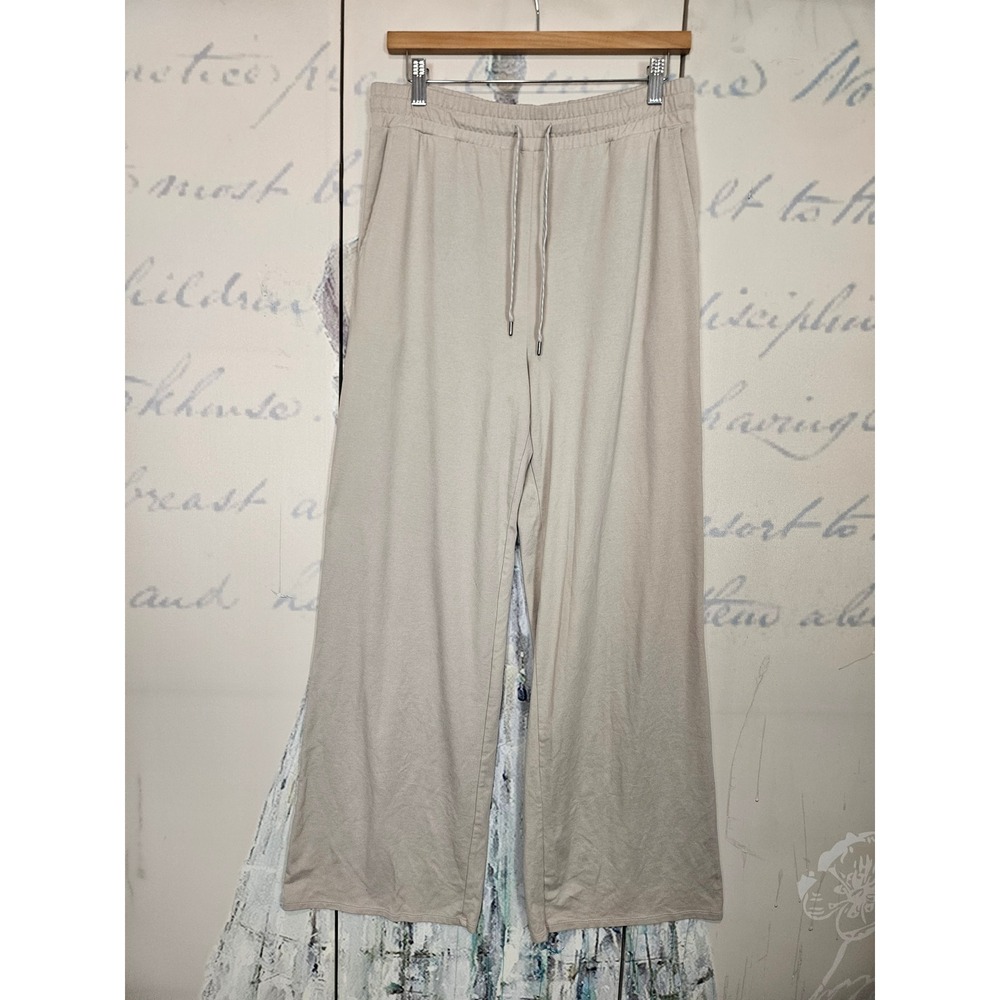 Vuori Wide Leg Drawstring Pants in Light Beige